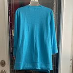 H by Halston Blue Long Cut Out Sleeves Tunic Top Womens Super Soft Sz M Photo 3