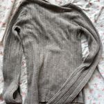 Brandy Melville Knitted Brown Fitted Long Sleeve Photo 3