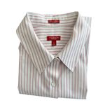 Talbots Women's White & Pink Striped Button Down Shirt Size 16 Photo 4