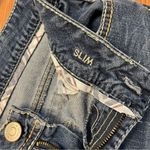 Vanity Low Rise Slim Distressed Bootcut Jeans Contrast Stitching Y2K 30x33 Blue Size undefined Photo 11