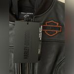Harley Davidson 3 in 1 leather motorcycle jacket large NWT women's Black Photo 5