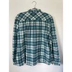 Ann Taylor Loft Shirt Size XL‎ Womens Blue Button Front Plaid Ruffle Collar Prairie Top NEW Photo 9