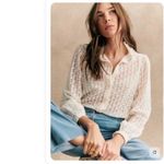 Sézane NEW Sezane Chemise Cathy  Broderie Button Front Top Sz 34 US XS/2 Photo 2