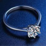 Certified 3ct. Moissanite Ring Silver Photo 0
