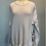 Skull Cashmere  white long sleeve black side skull sweater Size Large Photo 1