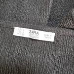 ZARA  Black Knotted Textured Weave Dolman Crop Top Size Small Photo 5