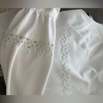 Vintage 60s Handmade Skirt Set Three Piece Jacket Top Eyelet Sz S Off White Size 2 Photo 3