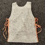 Pilcro oatmeal Knit Sleeveless Top with Side Ties Orange Size XS Photo 6