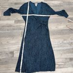 Chicos Travelers teal black faux wrap midi dress stretch size 1/small medium R26 Photo 4
