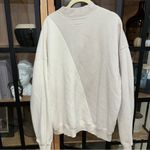 Abercrombie & Fitch Abercrombie soft a&f crewneck oversized sweatshirt pullover beige two tone block Photo 2