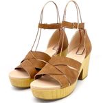 Dr. Scholl’s Blissful Platform Clog Sandal Brown Faux Leather Women's Size 8.5 Photo 5