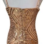 Venus  Rose Gold Sequin Party Dress Mini Length Womens Size XS Photo 5
