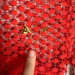 Sage & Paije Selfie Leslie bright red Aramis Long Sleeve Lace & Ruffle Dress Photo 4