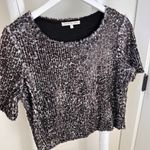 Search For Sanity Faux Fur Sequin Shell Top SZ L Photo 12