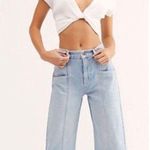 Free People Let Sunshine In Crop Wide Leg Jeans Photo 0