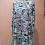 Karen Kane  green patterned long sleeve flowy tunic dress Photo 3