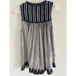 Rachel Zoe Top Womens XS Blue Tunic Embroidered Boho Prairie Festival Peasant Photo 1