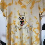 Splash Adventure time scary Jake the Dog hand painted tie dye v neck tee Photo 4