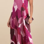 Lulus LULU’S Prime Poise Pink Multi Abstract Satin Halter Maxi Dress Photo 0