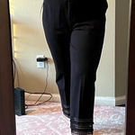 Alfani Golden Eclectic Black Tassel Lace Dress Trouser Pants | 16 Photo 0