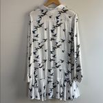 FOR THE REPUBLIC  Size XL white button-down long sleeve dress with a bird print Photo 6