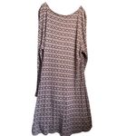 Long Sleeve Print Dress Round Neck Casual Brown‎ Black Brown Size XL Photo 1