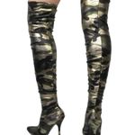 * Mackin J Thigh High Camo Boots * Sexy Stiletto Heels size 7 Green Photo 4