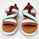 Chloé Lilli Multi-Strap Platform Sandals Orange/Teal EU 38 (US 7.5–8) Photo 4