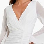 Mac Duggal NWT Ienna for  Ruched Long-Sleeved Chiffon Cocktail Mini Dress Size 2 Photo 3