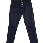 Princess Polly  Fall in Line Knee Rips Black Jeans Photo 4