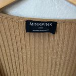 MINKPINK  brown gold ribbed wrap top Photo 4