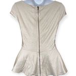 Alice + Olivia Cream Peplum Top Photo 2