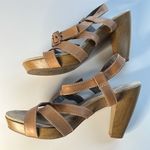 Dr. Scholls  Band Sandals Tan Natural Leather 4.5 " HEELS Sz 10 Med Photo 6