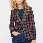 J.Crew NWT Shrunken Blazer in Red Green Black Stewart Tartan Plaid Wool Jacket 8 Photo 0