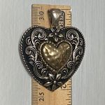 Heart Gold Silver Mixed Metal Pendant Jewelry Scroll Two Tone Love Valentines 2” Photo 2