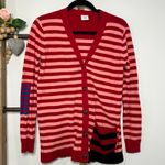 CAbi Style 5446 Long Sleeve Red Striped Picnic Cardigan Size Small Photo 1