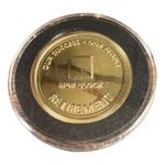 H&R Block Retirement Coin Pin Henry & Richard Bloch Round Vintage Gold Tone Photo 2