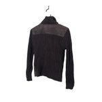 Massini Suede Ribbed Knit Collar Button Front Jacket Women M Dark Brown Size M Photo 3