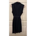 Calvin Klein NWT  Women's Moto Scuba Crepe Belted Navy Sheath Dress, 12 Photo 7