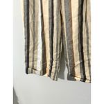 Manila Grace Striped Wide Leg Linen Blend Pants Beige Brown Women's Size 4 Tan Photo 6
