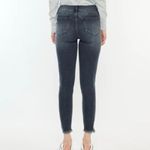Kancan black wash high rise skinny jeans chewed hem 25 Photo 1