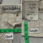 Diane Von Furstenberg  Size 3X  Sheer Metallic Cable Knit Sweater Top Lagenlook Photo 2