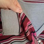 Breckenridge Red,‎ Pink Gray and White Striped Cardigan w/Attached Shirt Size L Size L Photo 2