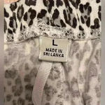 Anne Klein black and white leopard, short sleeve, 2 piece pajama set; size L Photo 7