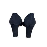 Nine West 90s Black Open Toe Leather Sole Kalyn Block Heel Shoes 7.5 M Photo 2