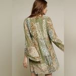 Anthropologie NWOT Green Floreat Dress Amelie 100% silk Kimono Style Boho size 4 Photo 2