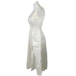 ZARA Women's White Sleeveless Ribbed Square Neck Midi A-Line Tank Dress Size S Photo 1