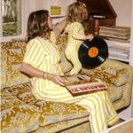 Katie Kime Retro Stripe Citrus Pajama Pants Set Yellow Stripe Small Photo 1