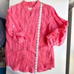 Charter Club  Linen Luxury Pink Salmon Small Top Blouse Photo 6