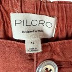Anthropologie  Pilcro Rust Linen‎ Blend High Rise Relaxed Leg Cargo Pant Sz 32 Photo 5